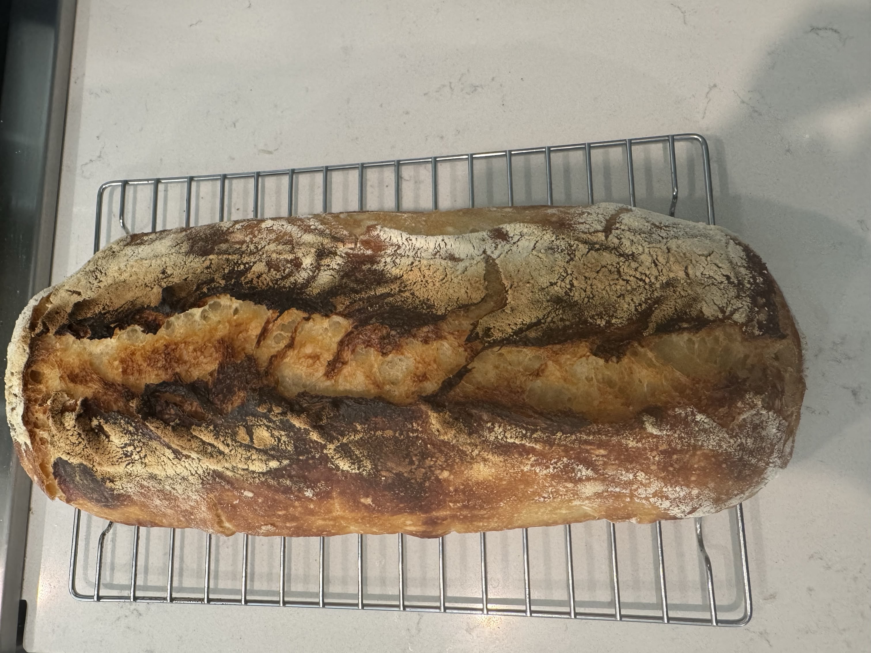 Baked sourdough loaf